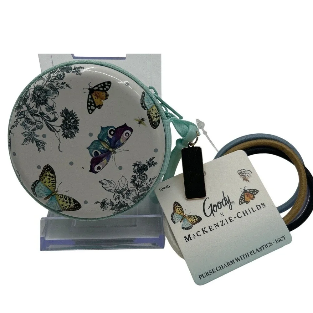 Goody x MacKenzie-Childs Butterfly Purse Charm with 15ct‎ Hair Elastics green